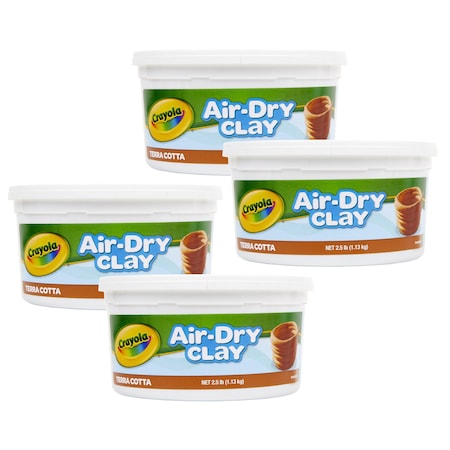 Crayola Air-Dry Clay, Terra Cotta, 2.5 lb Tub, PK4 BIN575064